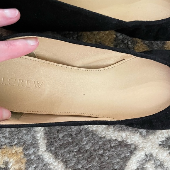 J. Crew Sued Black Flats Size 7 1/2 Retail $150 New! - Picture 4 of 4